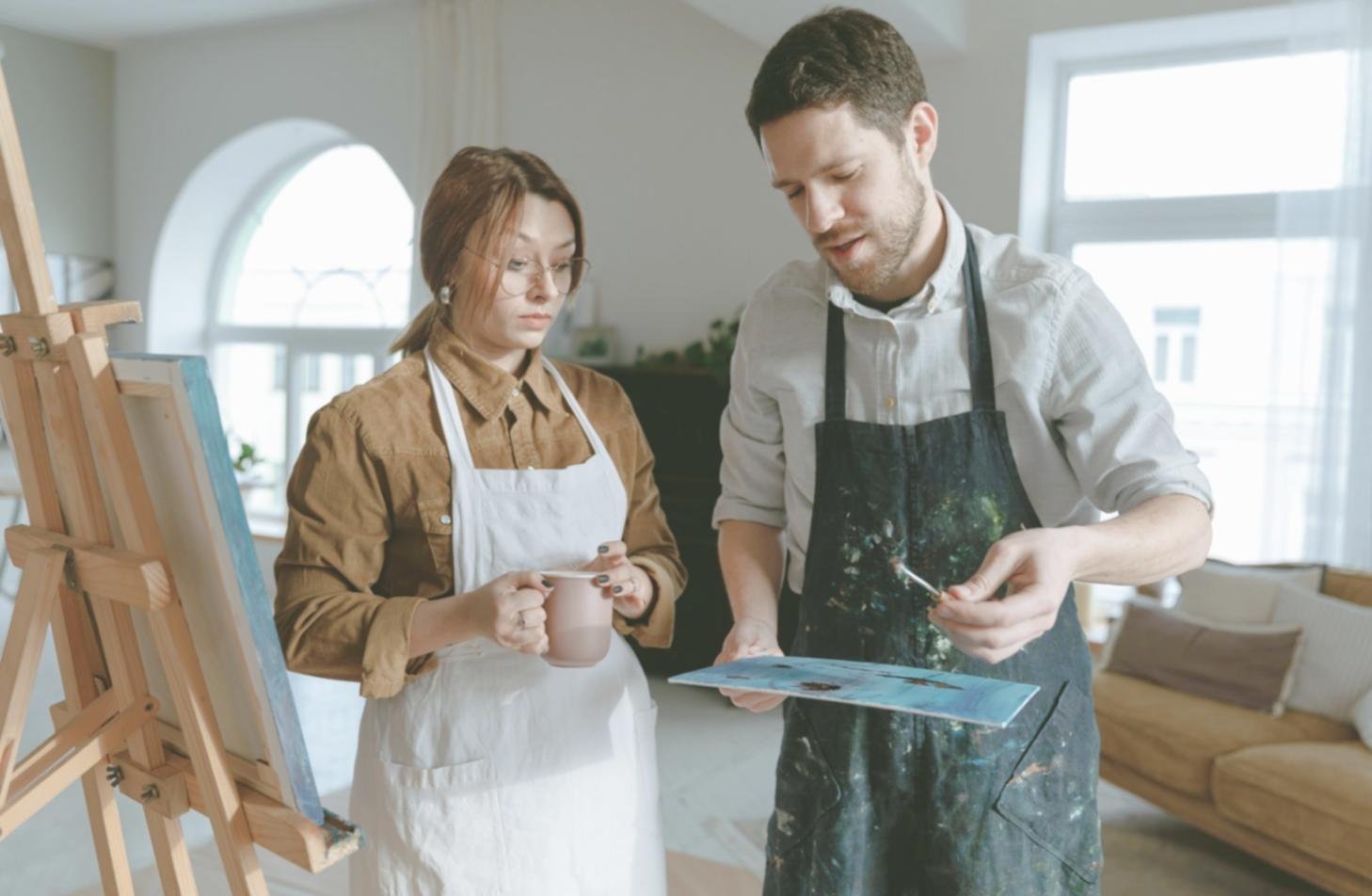 Digitale Illustration zeigt moderne Kunst-Techniken